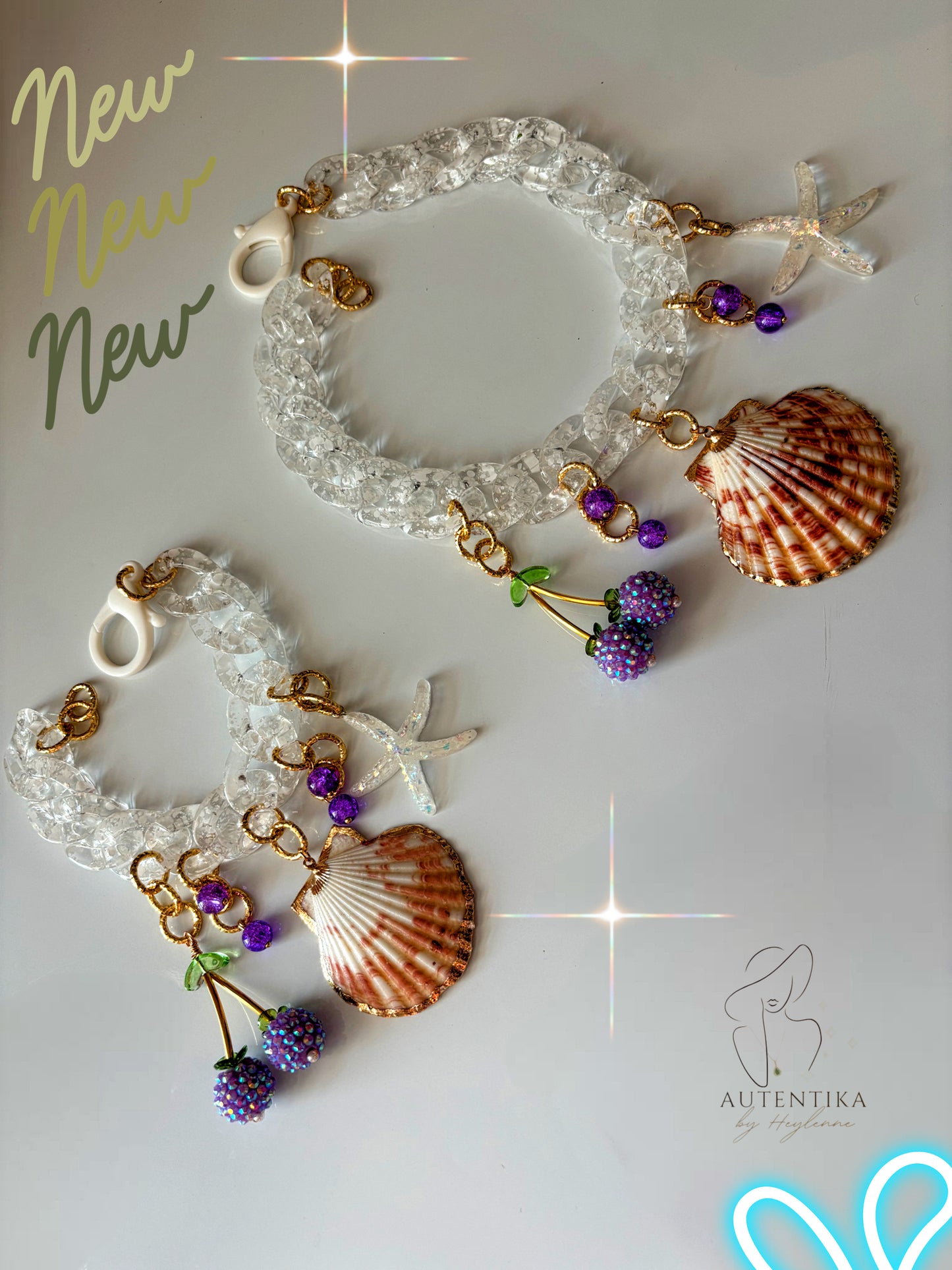 Brisa Marina Auténtika set – Collar de Verano con Charms Naturales 🐠🐚