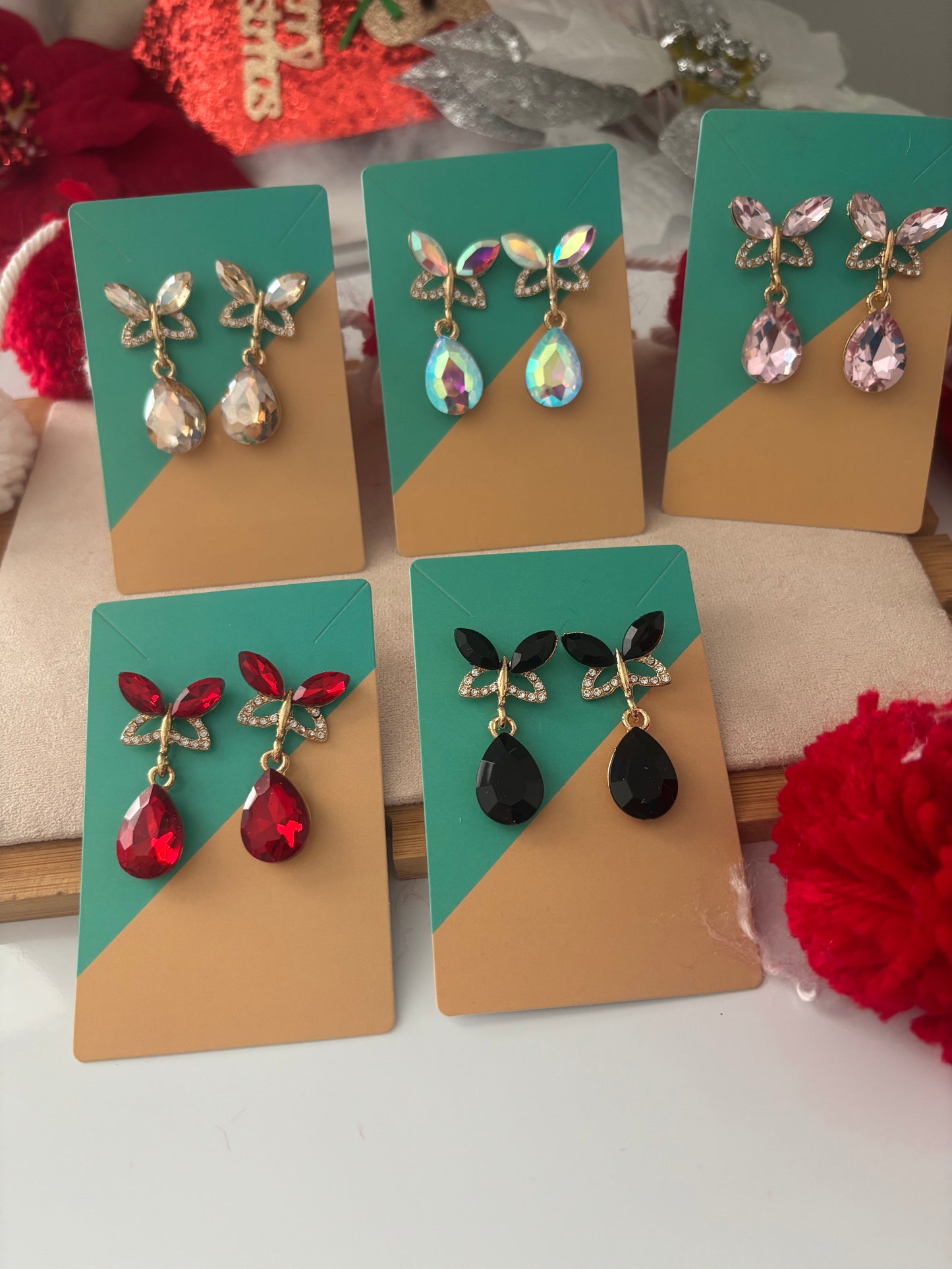 Aretes Mariposa Cristal