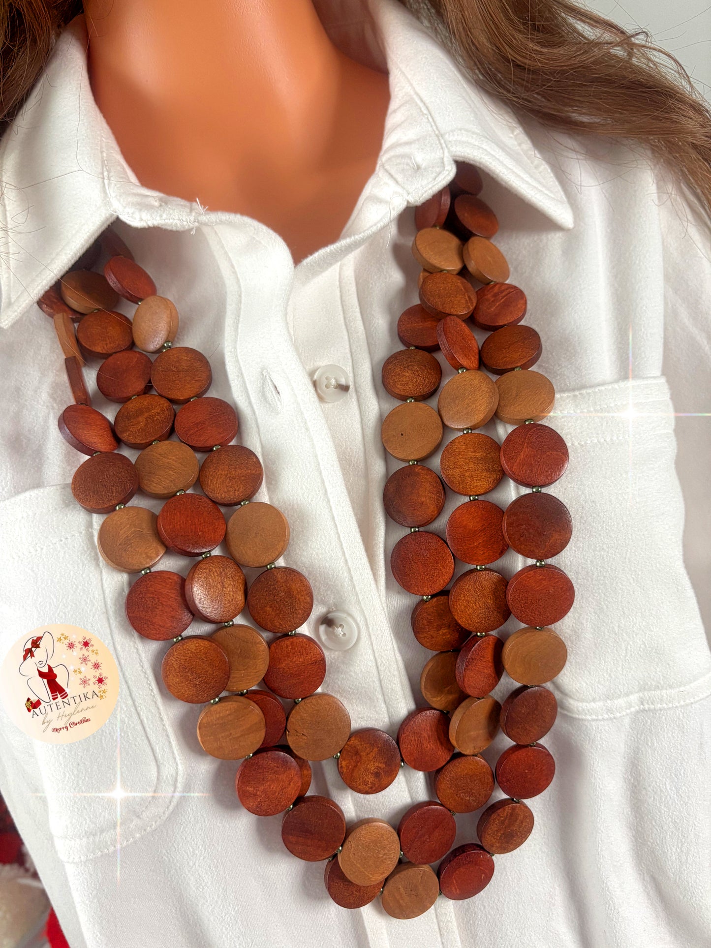 Collar Tonos Tierra Madera Natural