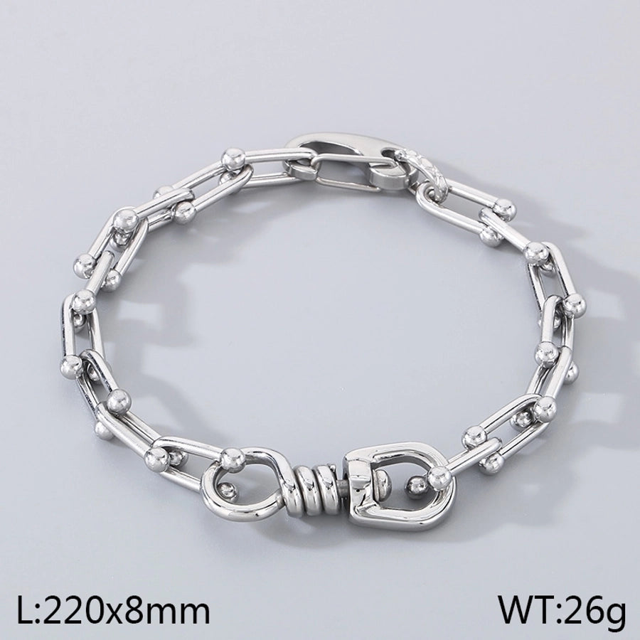 Simple Style Geometric 304 Stainless Steel Bracelets In Bulk