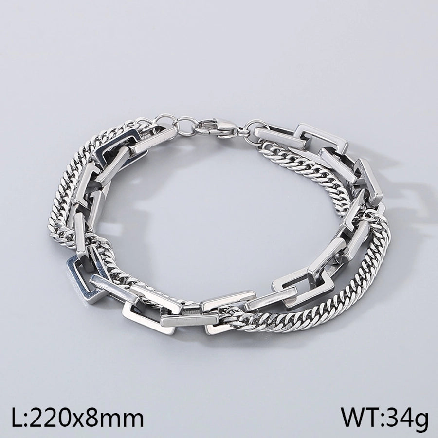Simple Style Geometric 304 Stainless Steel Bracelets In Bulk