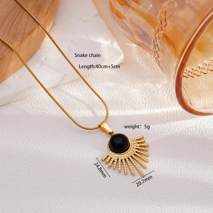 Jewelry Elegant Retro Sun 304 Stainless Steel 316 Stainless Steel Pendant Necklace