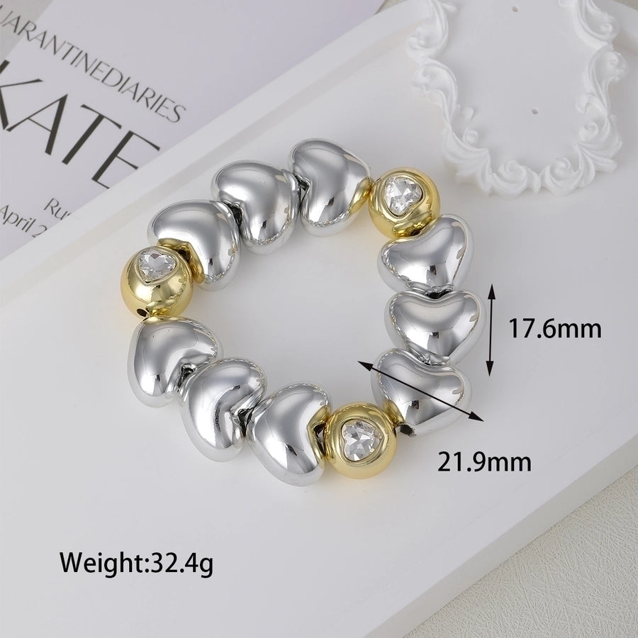 Simple Style Commute Pentagram Round Heart Shape 18K Gold Plated CCB Beaded Bracelets