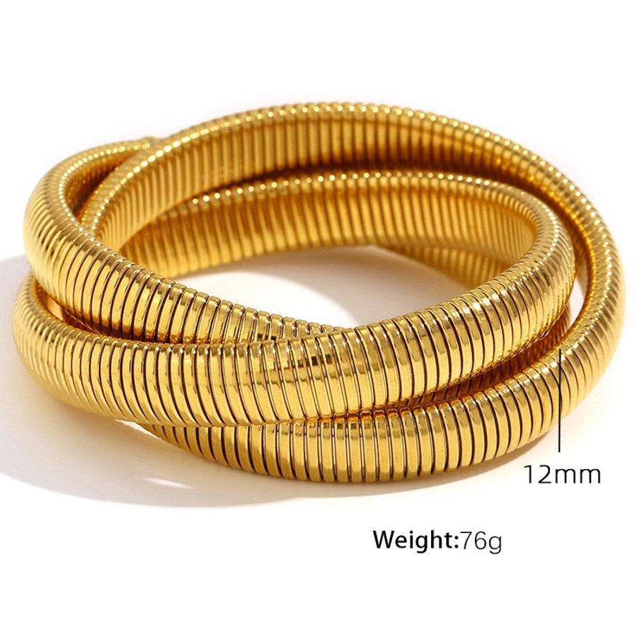 Europe and America Fashion Trend Open-Ended Bracelet Metal Texture Pearl Design Bracelet
