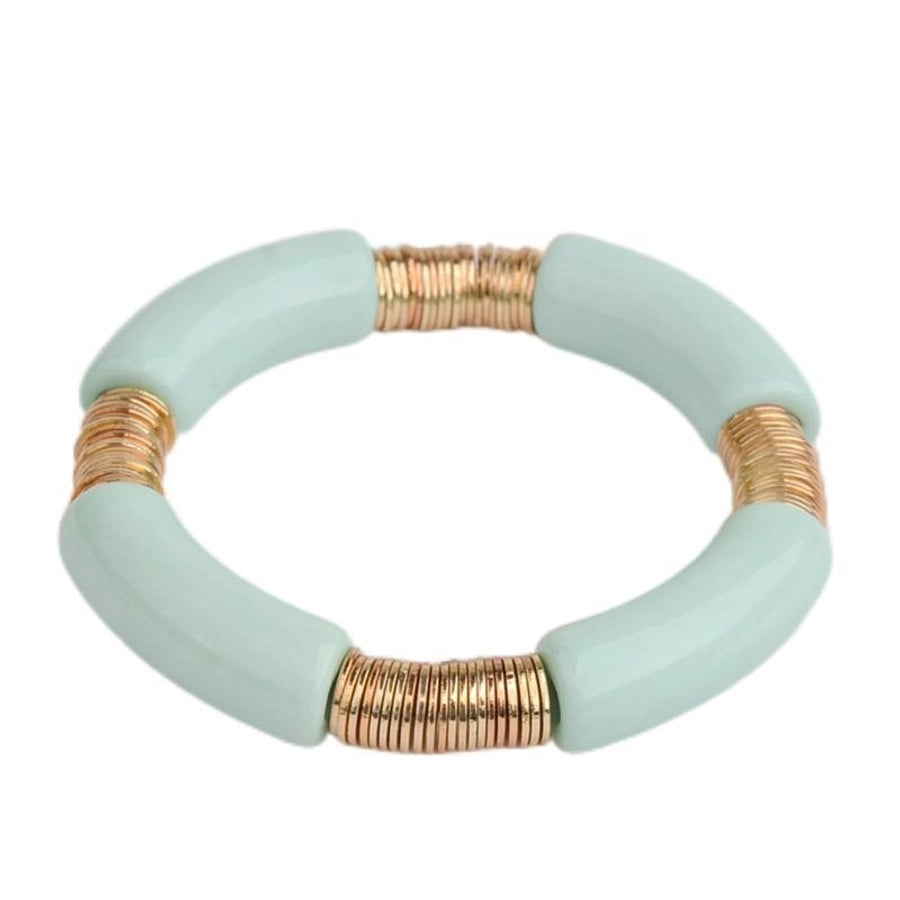 simple style classic style round arylic metal bracelets