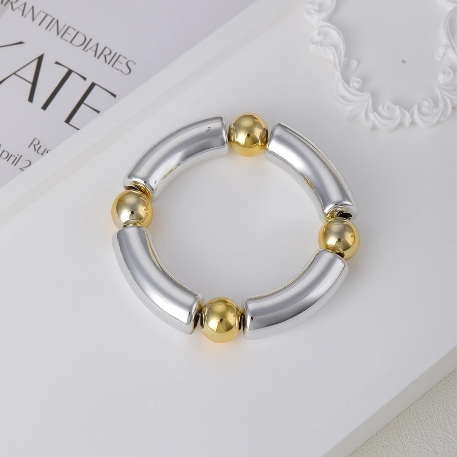 Elegant Retro Commute Pentagram Round 18K Gold Plated CCB Beaded Bracelets