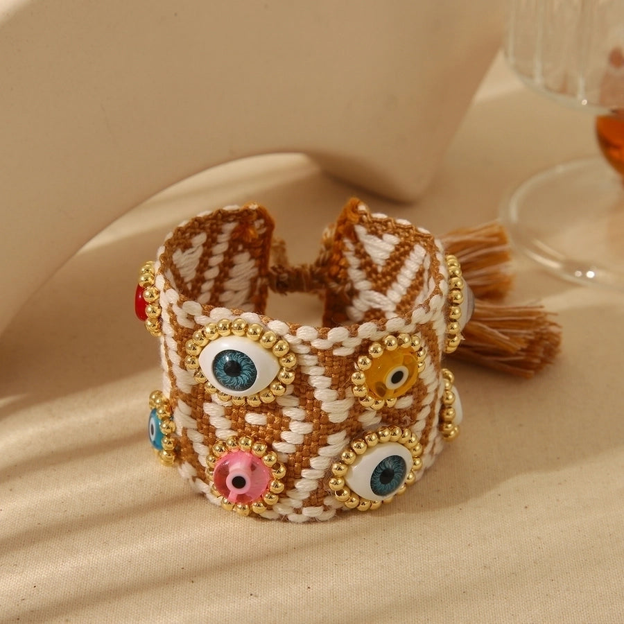 Classical Simple Style Devil's Eye Copper String Bracelets