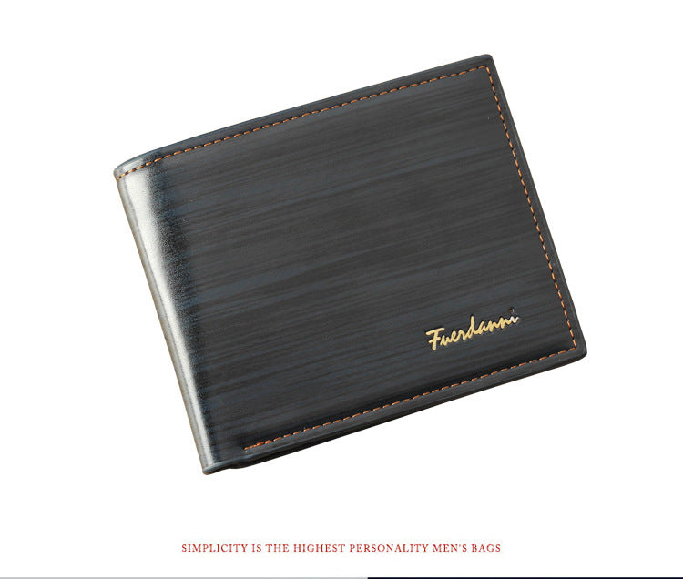 new men's wallet korean-style short wallet glossy wallet fashion loose-leaf soft leather beauty wallet factory