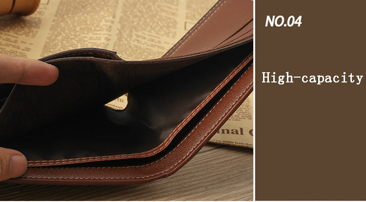 new men's wallet korean-style short wallet glossy wallet fashion loose-leaf soft leather beauty wallet factory