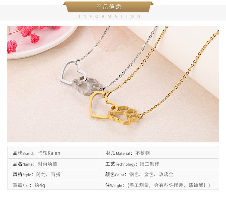 Titanium Steel 18K Gold Plated Fashion Plating Animal Necklace