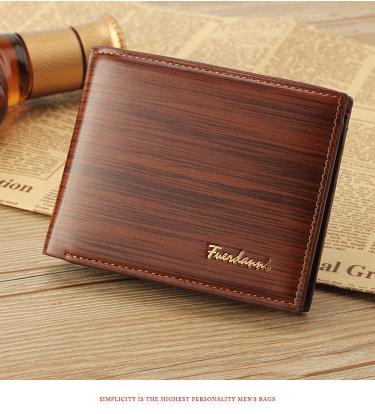 new men's wallet korean-style short wallet glossy wallet fashion loose-leaf soft leather beauty wallet factory