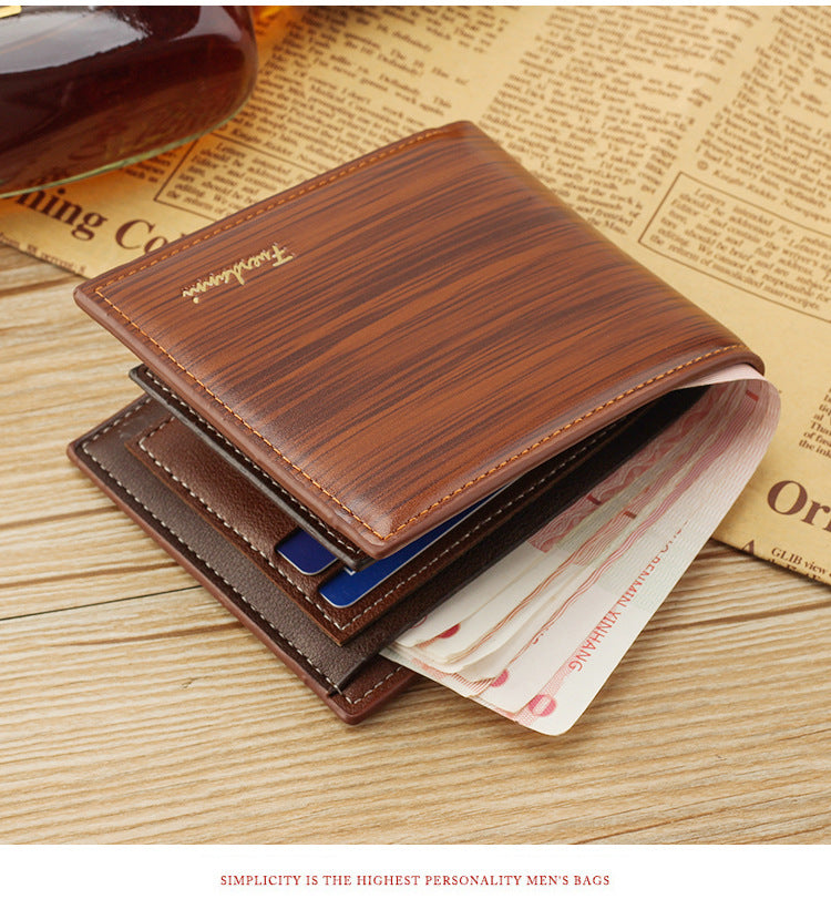 new men's wallet korean-style short wallet glossy wallet fashion loose-leaf soft leather beauty wallet factory