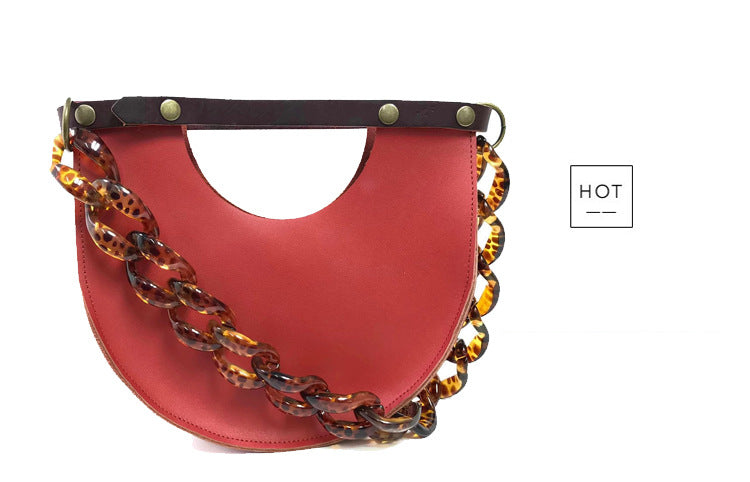 Yellow Red Green PU Geometric Saddle Shape Clutches