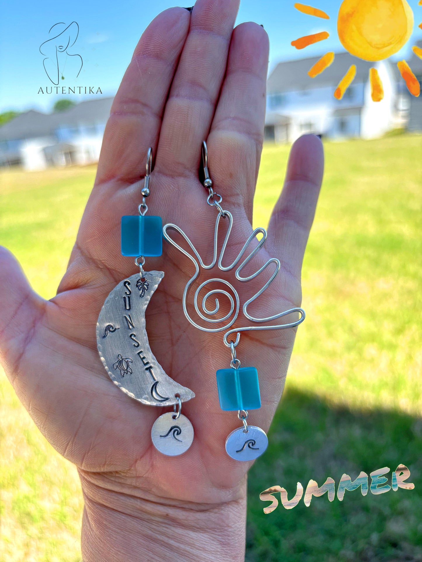 Aretes Sunset Waves ☀️🌙