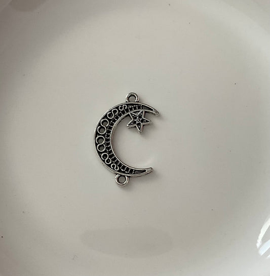 Charm Conector Luna🌙 Estrella ⭐ Antique Silver(50 pz)