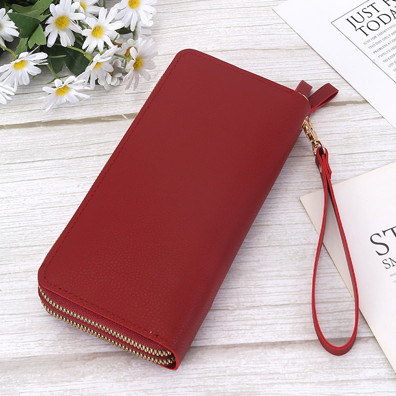 women's letter pu leather zipper wallets