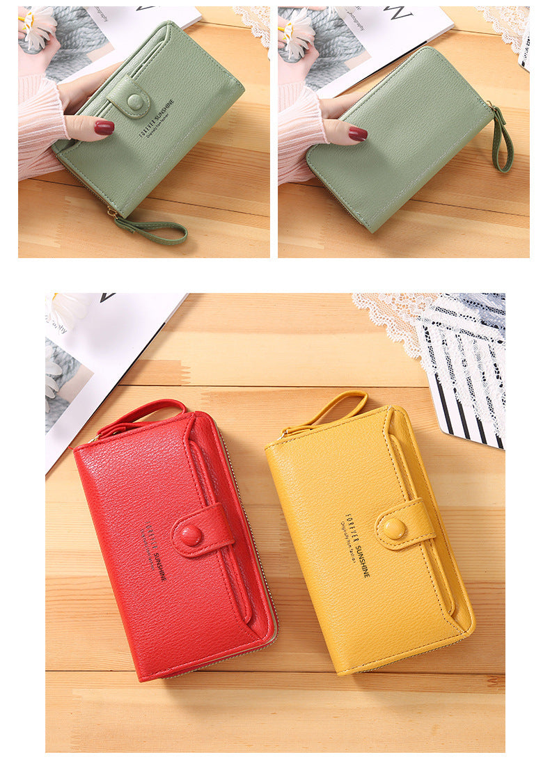 women's letter pu leather zipper wallets