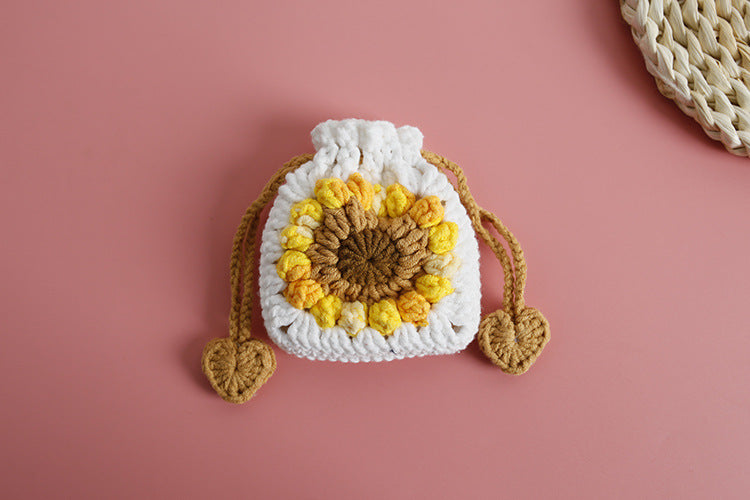 Women's Flower yarn Lace-Up Coin Purses