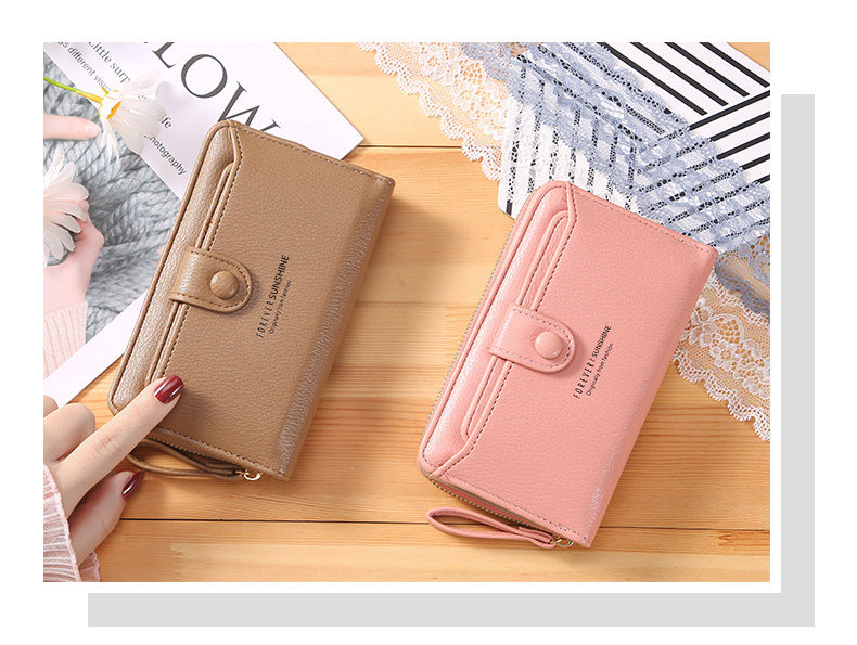 women's letter pu leather zipper wallets