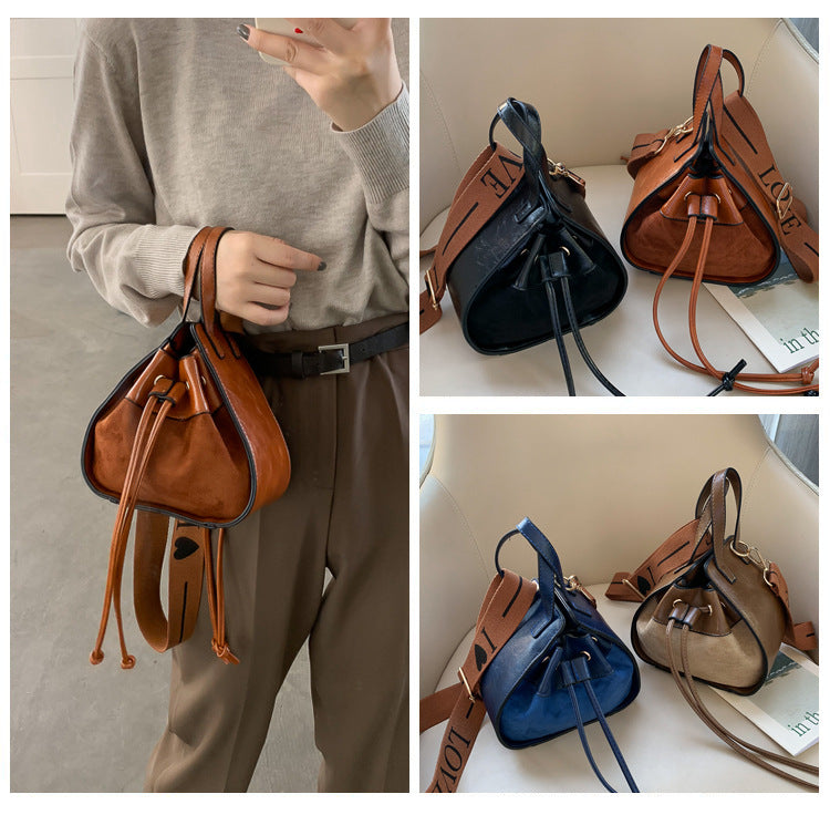 small pu leather bucket bag