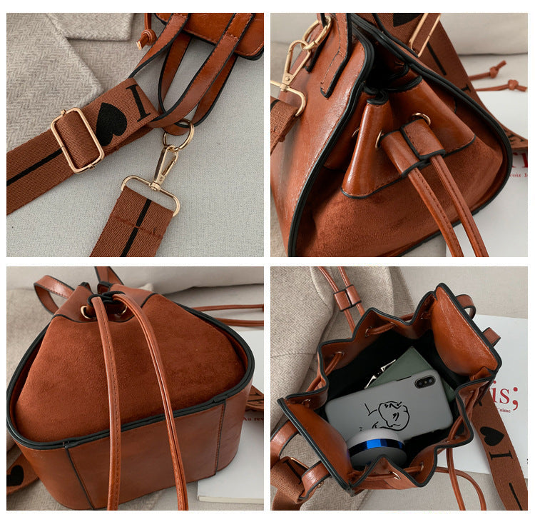 small pu leather bucket bag