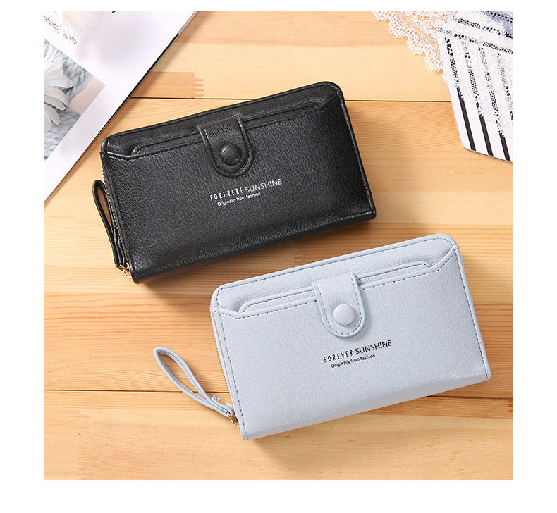 women's letter pu leather zipper wallets