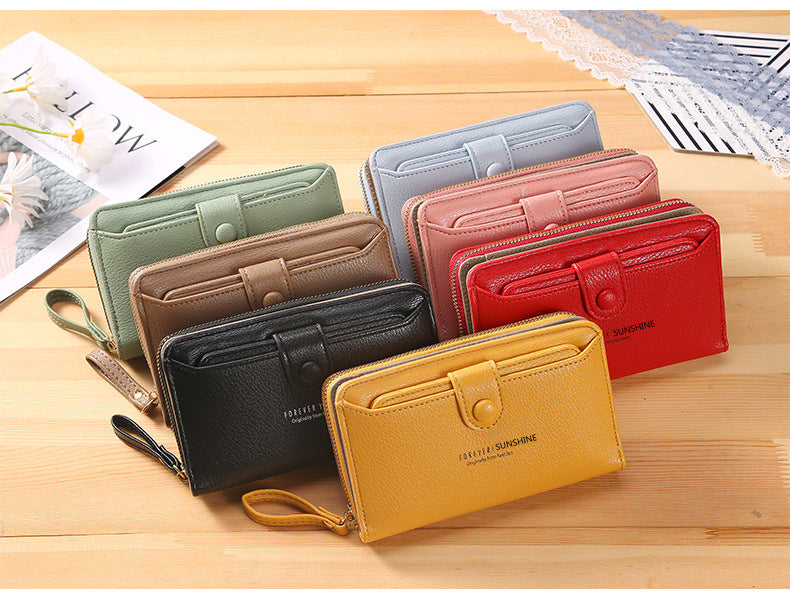 women's letter pu leather zipper wallets