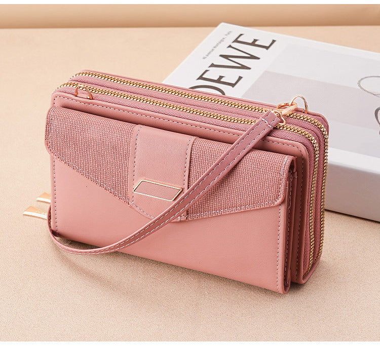 women's pu leather color block elegant classic style square buckle crossbody bag