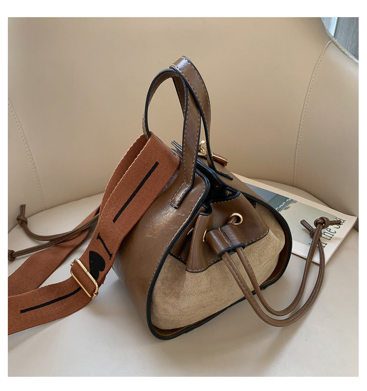 small pu leather bucket bag