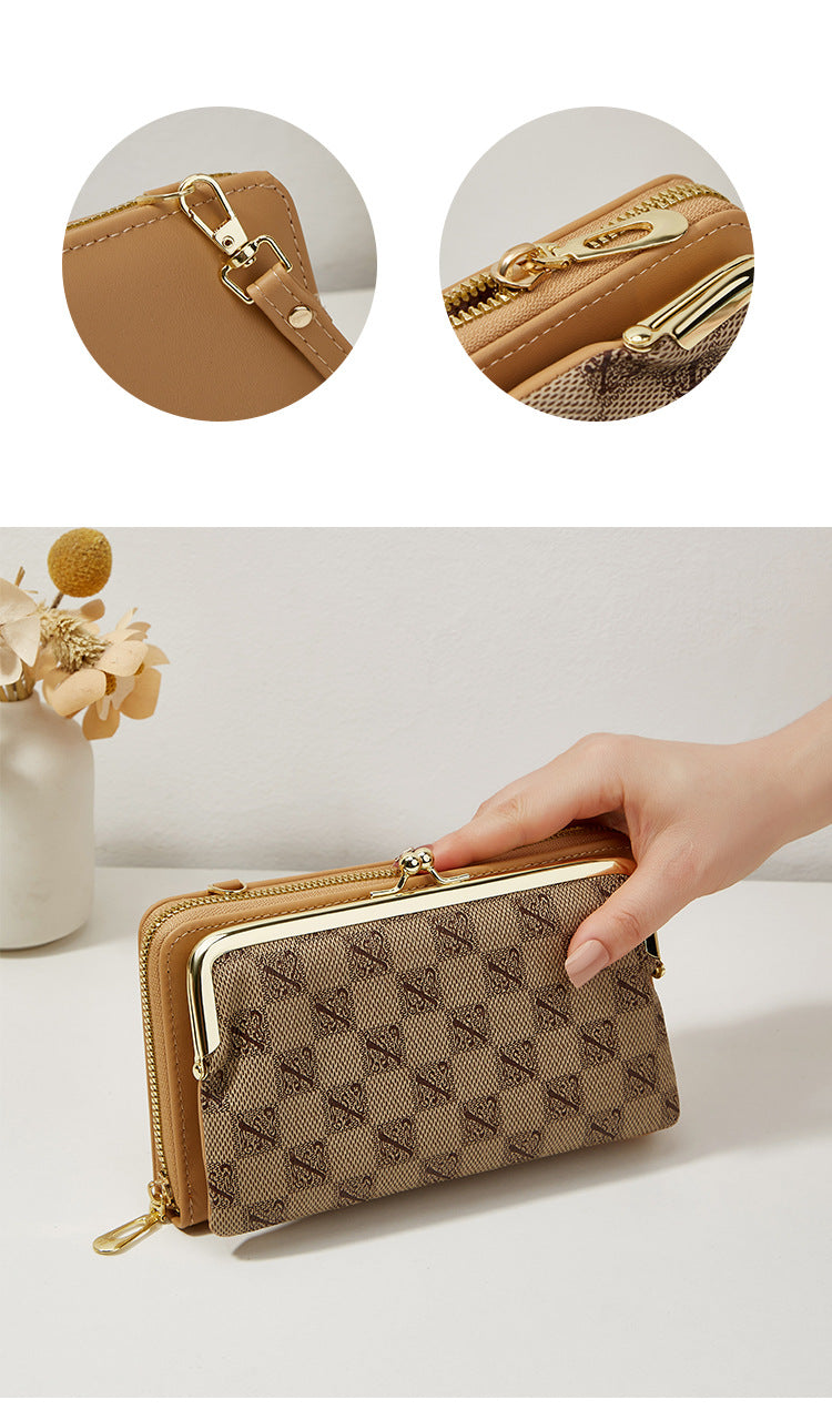 Plaid & Printed Women's Crossbody Clip Bag 2024 New Fashion Trendy Horizontal Large Capacity Shoulder Coin Purse