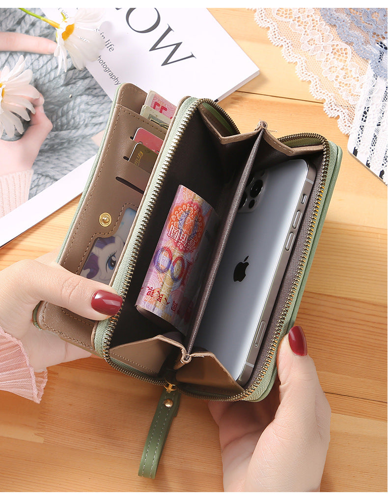 women's letter pu leather zipper wallets