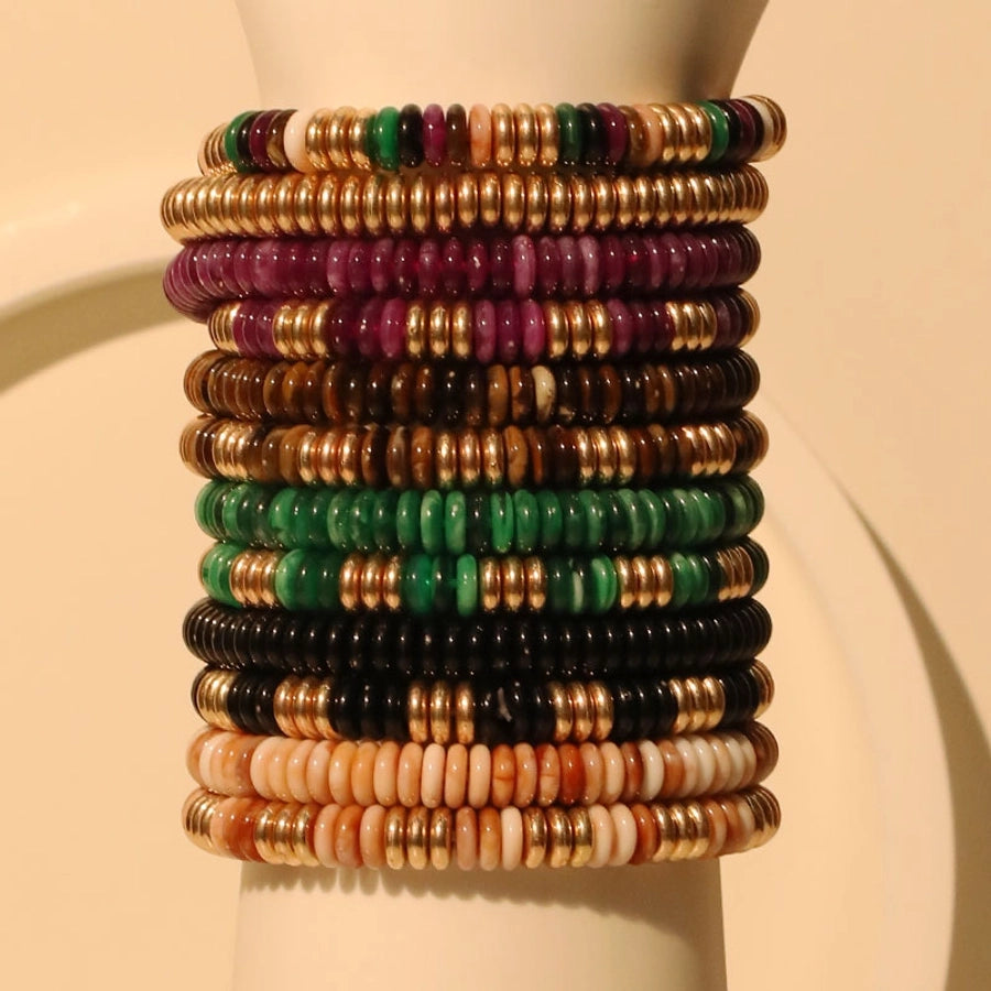 Retro Multicolor CCB Arylic Beaded Chain Beaded Bracelets