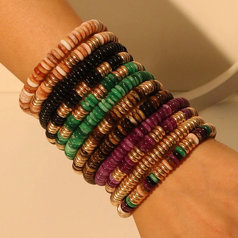 Retro Multicolor CCB Arylic Beaded Chain Beaded Bracelets