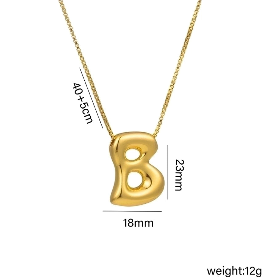 Jewelry Hip-Hop Simple Style Letter Titanium Steel 18K Gold Plated Plating Pendant Necklace