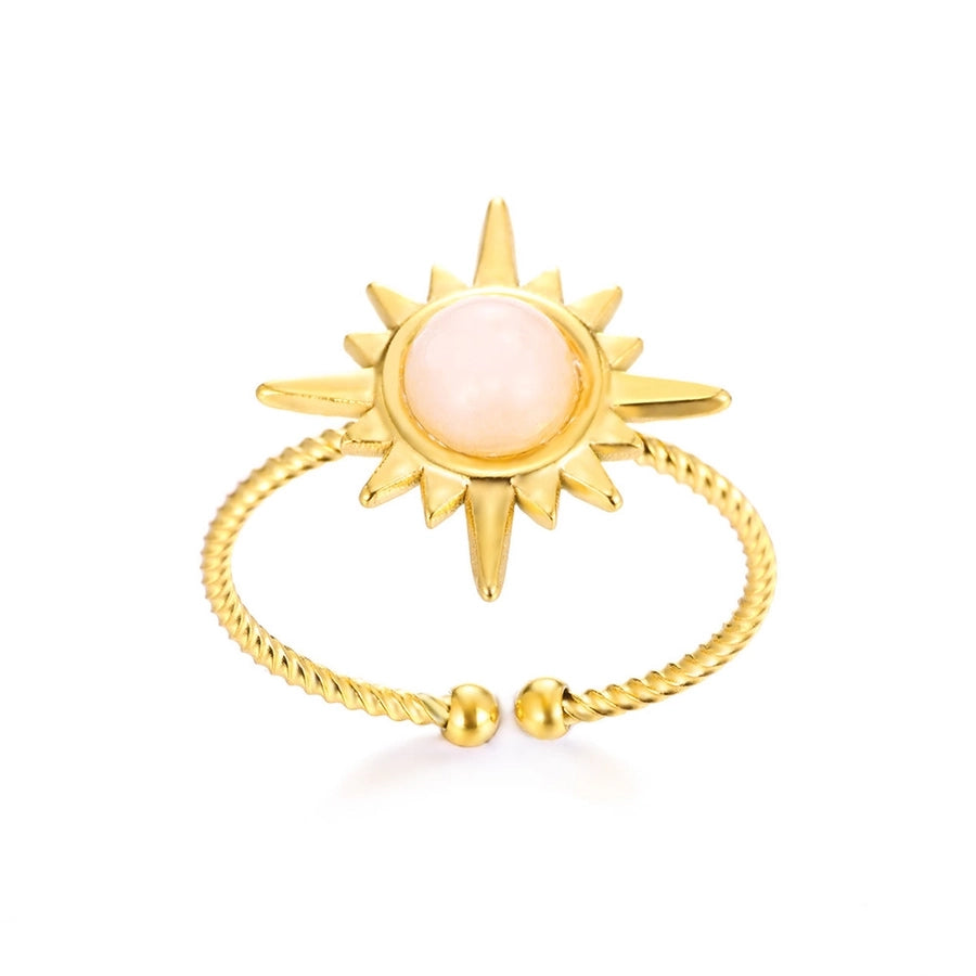 Jewelry Bohemian Sun 304 Stainless Steel 18K Gold Plated Open Rings