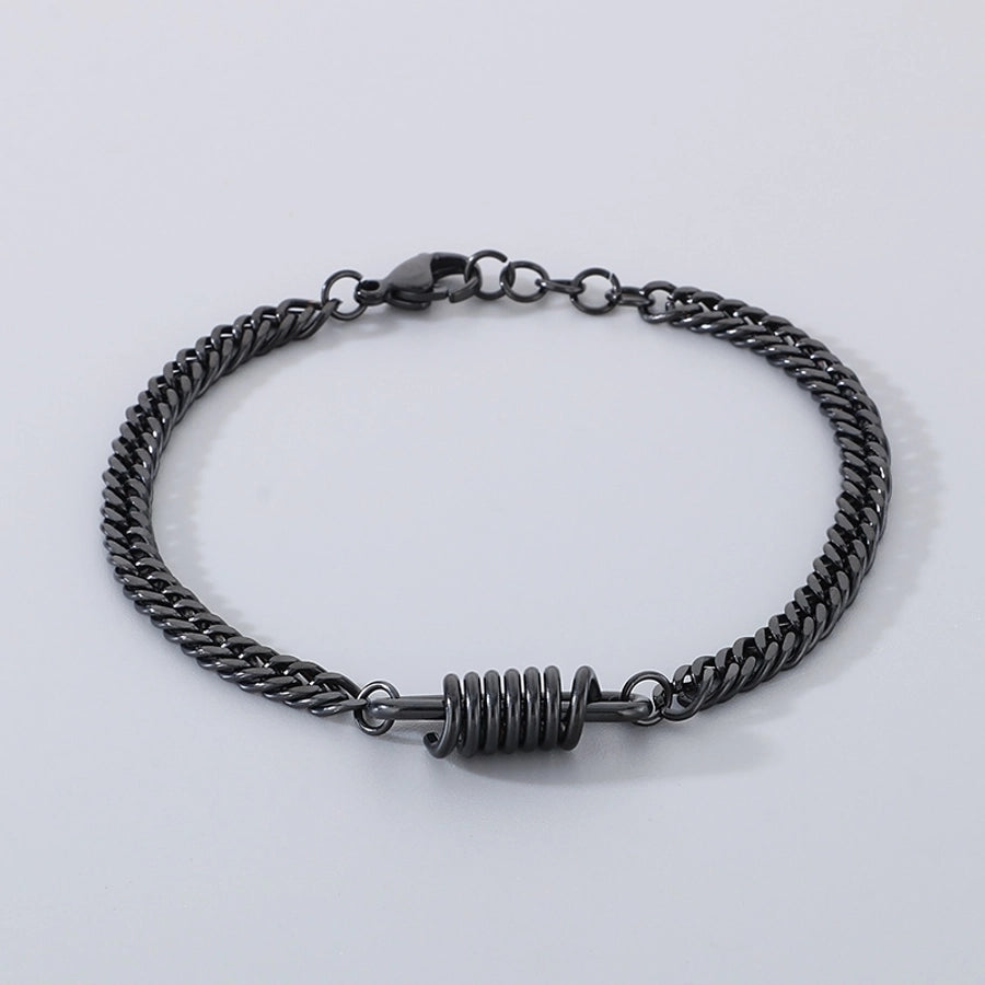 Simple Style Solid Color 304 Stainless Steel 18K Gold Plated cable chain Bracelets In Bulk