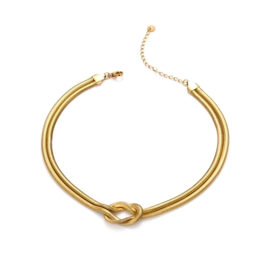 simple style knot stainless steel plating 18k gold plated bracelets necklace