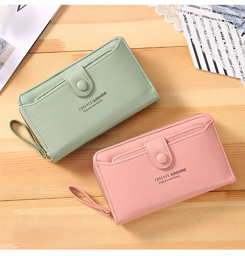 women's letter pu leather zipper wallets