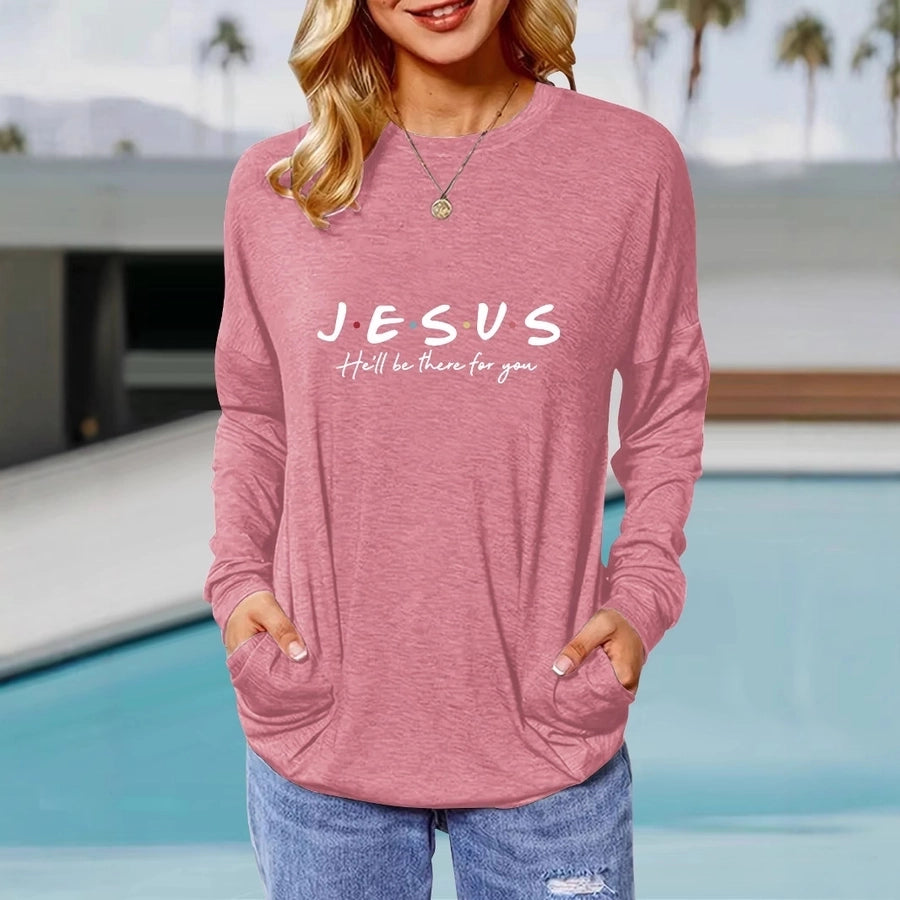 Women's T-shirt Long Sleeve T-Shirts Casual Letter