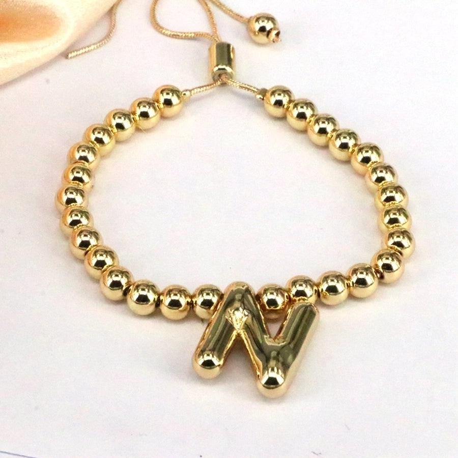 Copper Gold Plated Vintage Style Simple Style Letter Bracelets