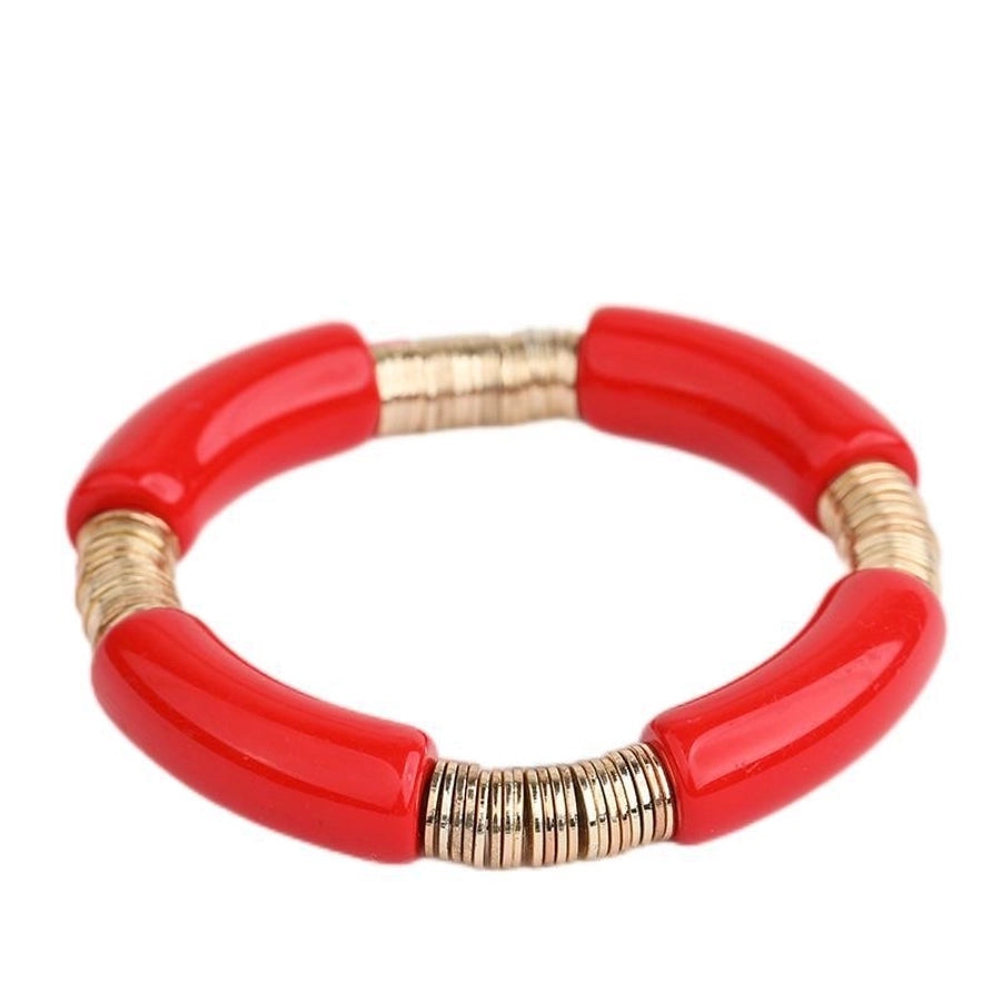 simple style classic style round arylic metal  bracelets