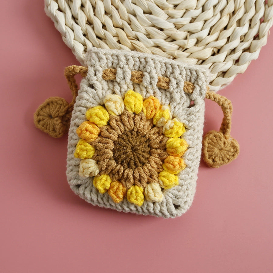 Women's Flower yarn Lace-Up Coin Purses