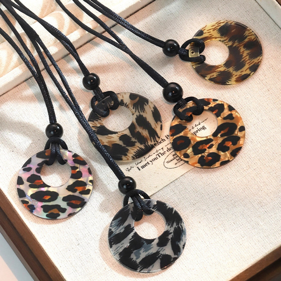 Simple Style Streetwear Leopard Arylic rope Women's Earrings Necklace