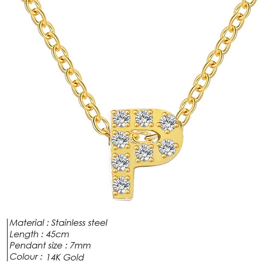 Jewelry Modern Style Simple Style Letter 304 Stainless Steel Pendant Necklace