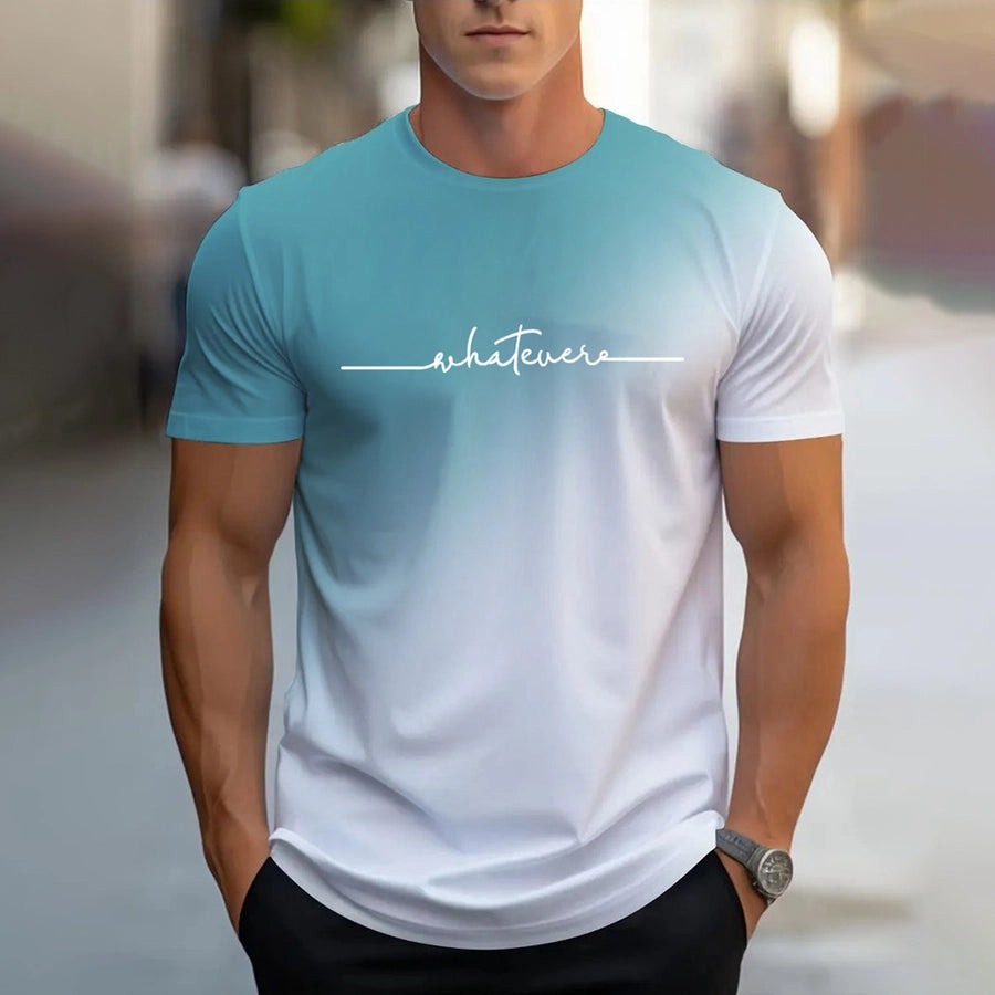 Men's Letter Casual Basic Classic Style Round Neck Short Sleeve Regular Fit Men's T-shirt