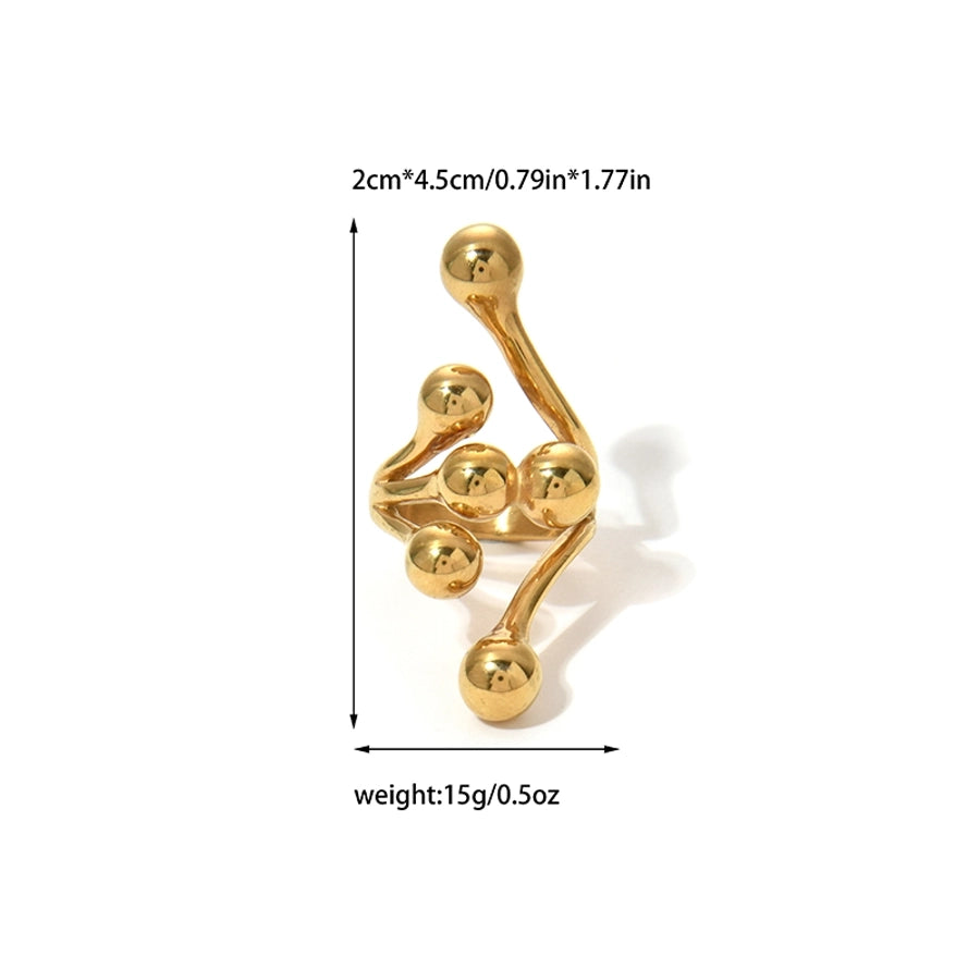 Jewelry Hip-Hop Roman Style Commute Irregular 304 Stainless Steel 14K Gold Plated Rings