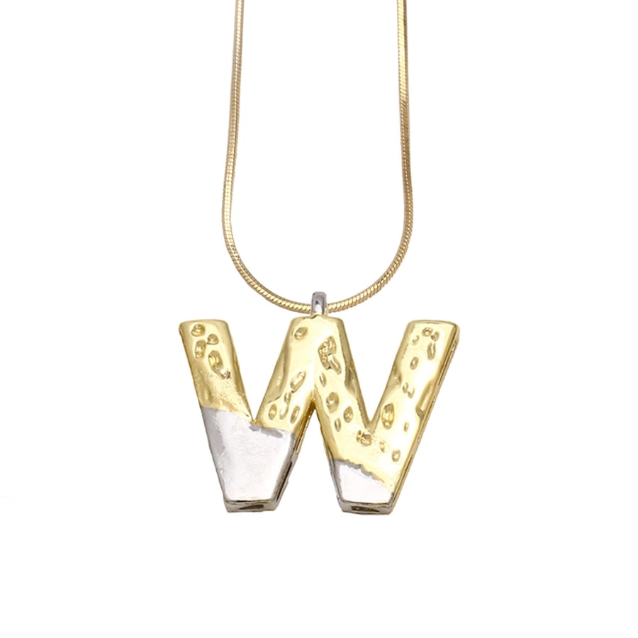 Copper 18K Gold Plated Plating Letter Pendant Necklace