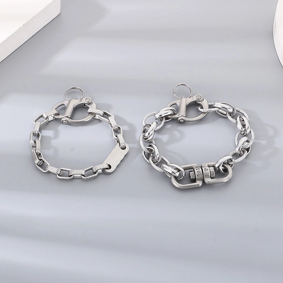 Simple Style Geometric 304 Stainless Steel  Bracelets In Bulk