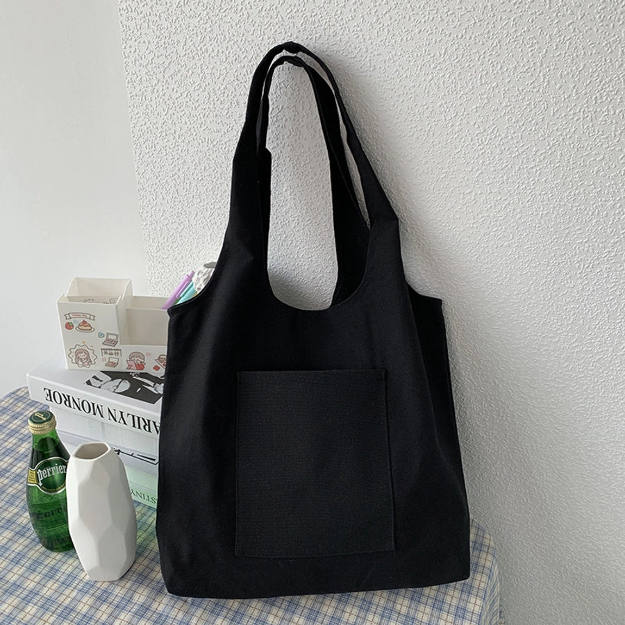 Pure color blank hand-painted canvas bag female single shoulder Japanese simple artistic Travel large capacity student class book bag