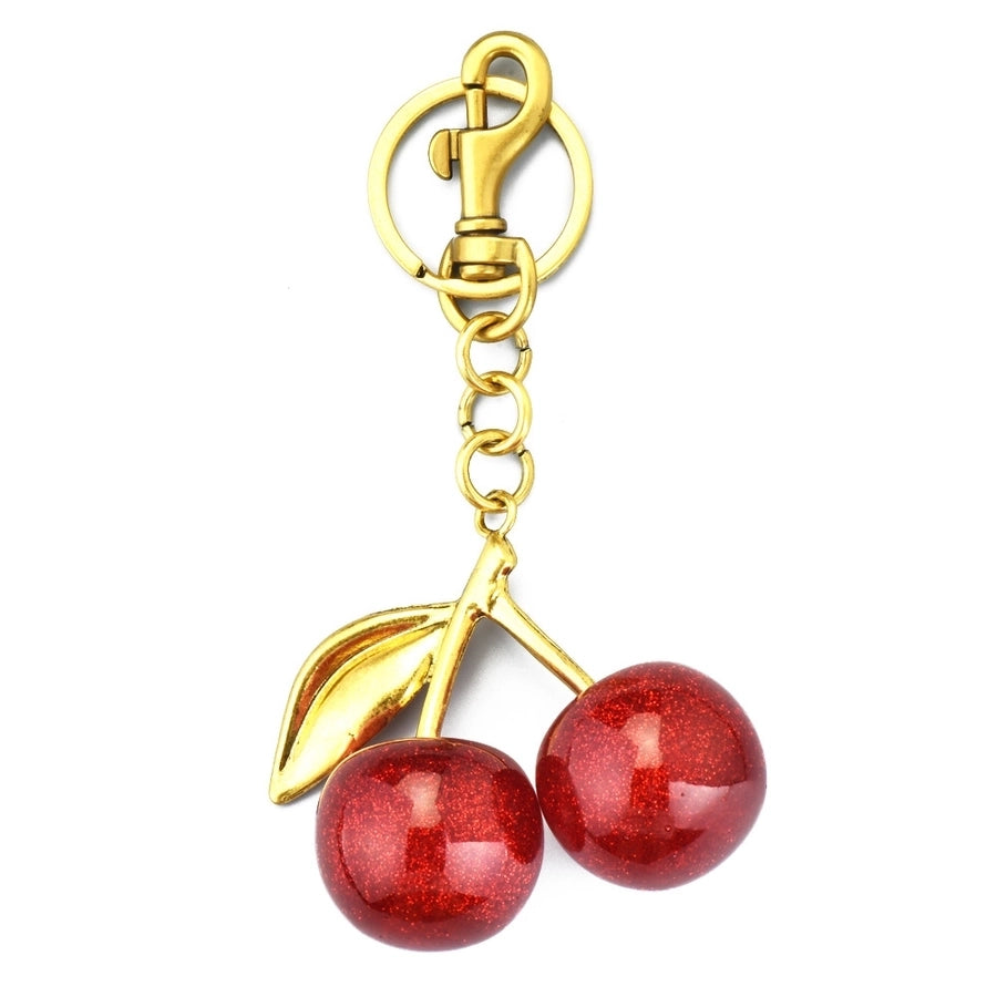 Artificial Crystal Alloy Cherry Bag Charms